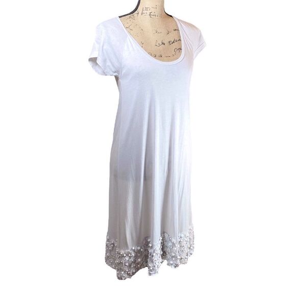 Anthropologie Manoush Flower Beaded Tshirt Dress - Picture 5 of 7